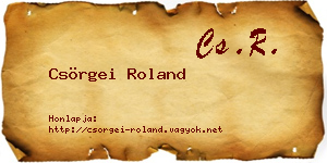 Csörgei Roland névjegykártya