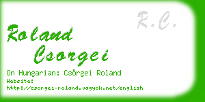 roland csorgei business card